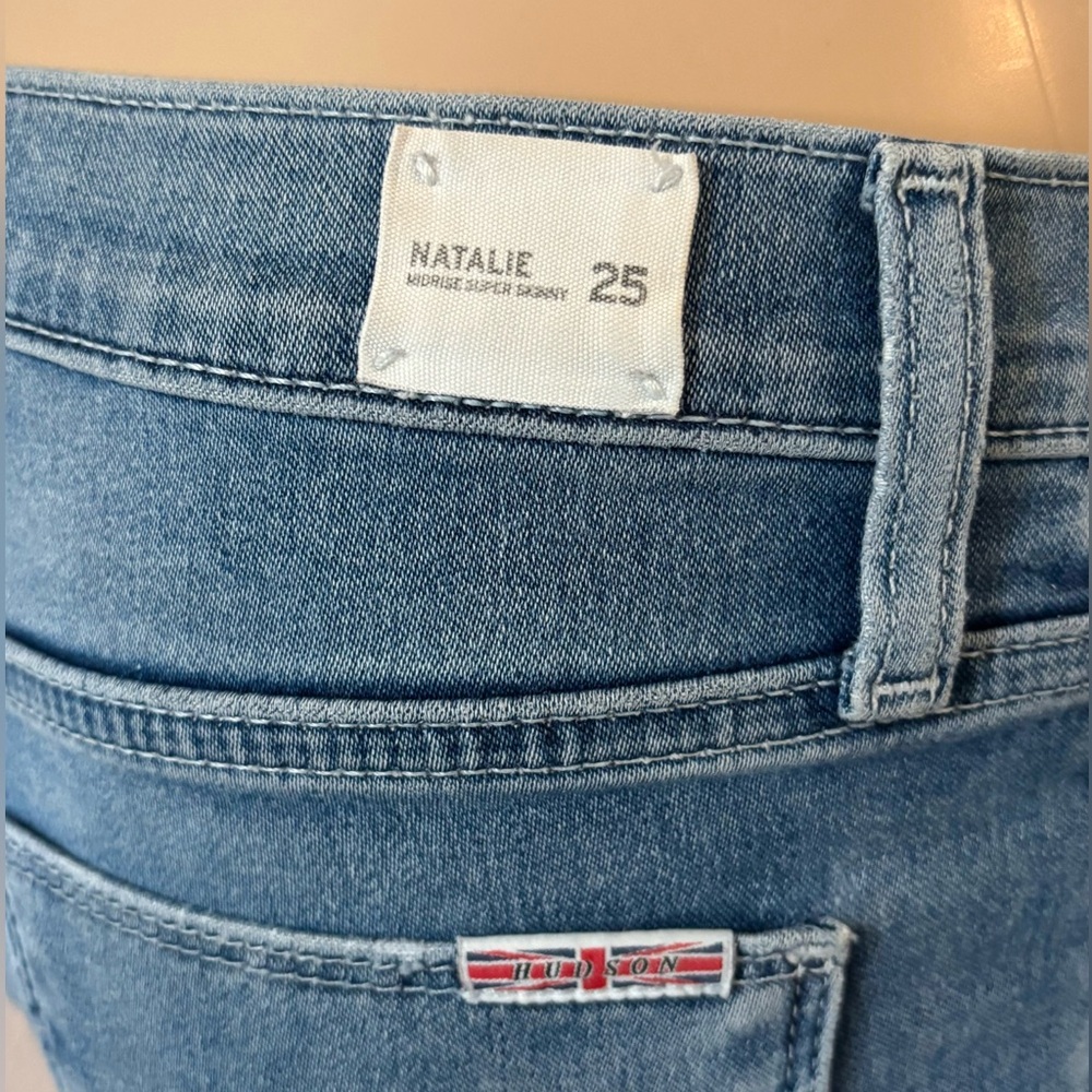 HUDSON JEANS ‘Natalie Mid-Rise Super Skinny Jeans’ in Medium Blue - NWOT - Picture 11 of 13